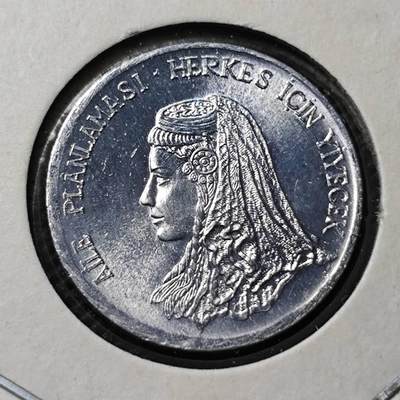 KK钱币收藏小铺 第346场 2月预留时间 周末发货 - 1975土耳其5库鲁纪念币好品 披纱女士
