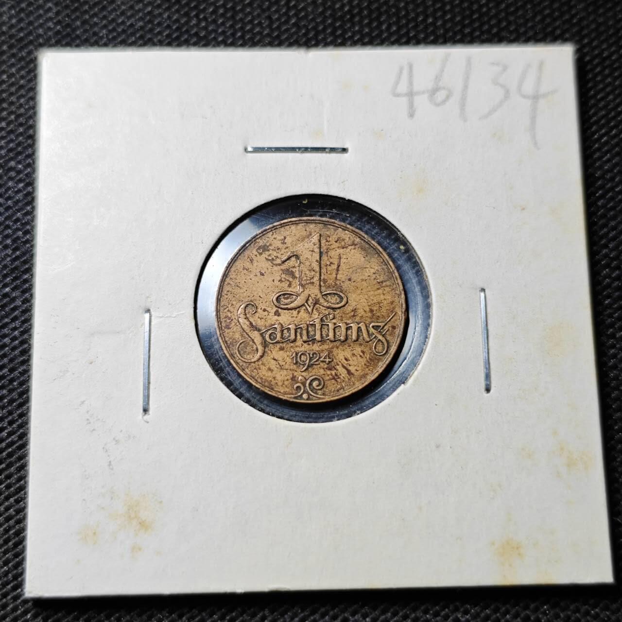 KK钱币收藏小铺 第346场 2月预留时间 周末发货  1924拉脱维亚1分铜币