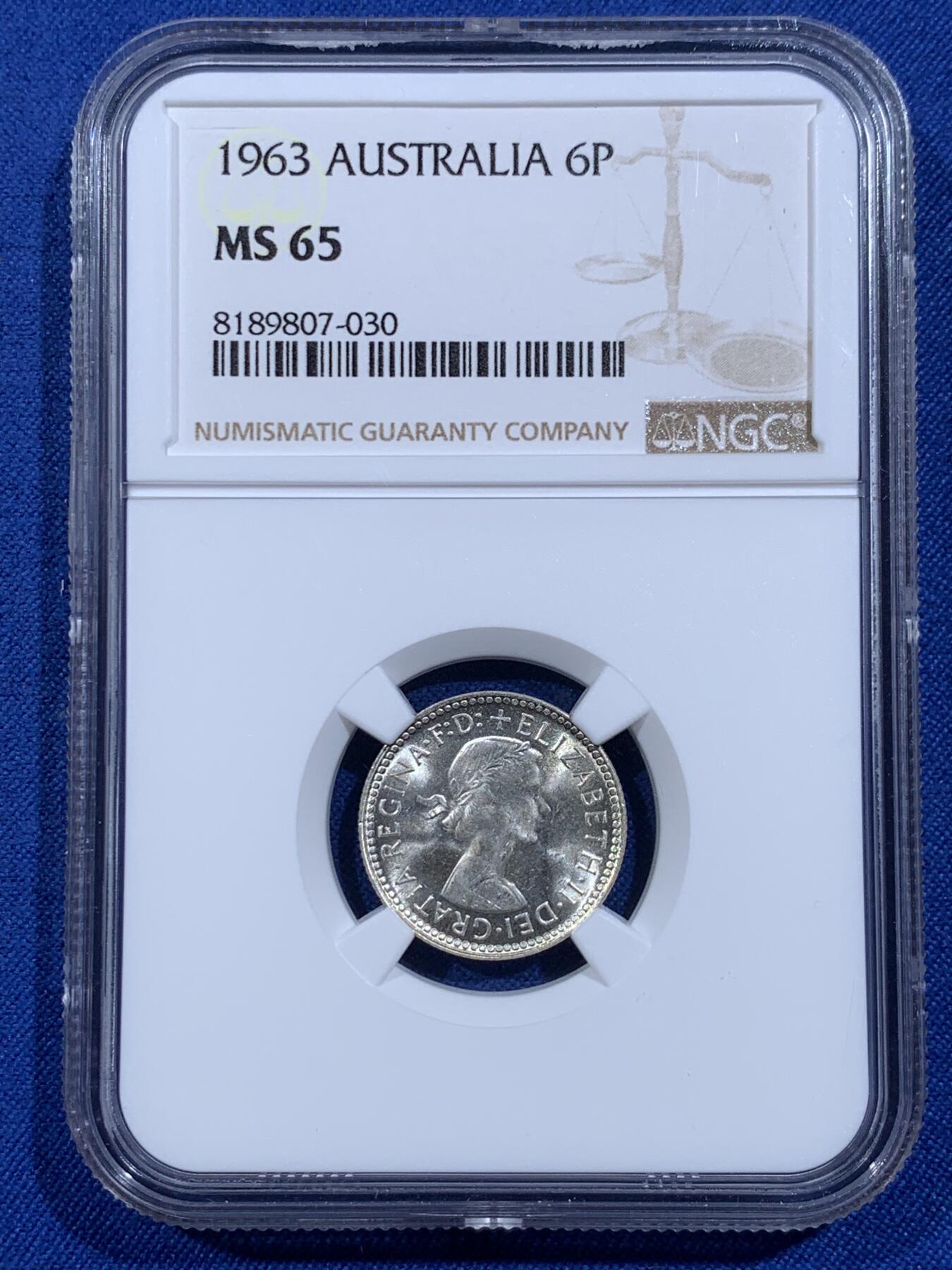 《竞宝斋》第421场 周日，周一，周二  3场连拍 （全场包邮） 三枚一组 NGC MS64-65 澳大利亚1962-1964年3便士-2先令银币