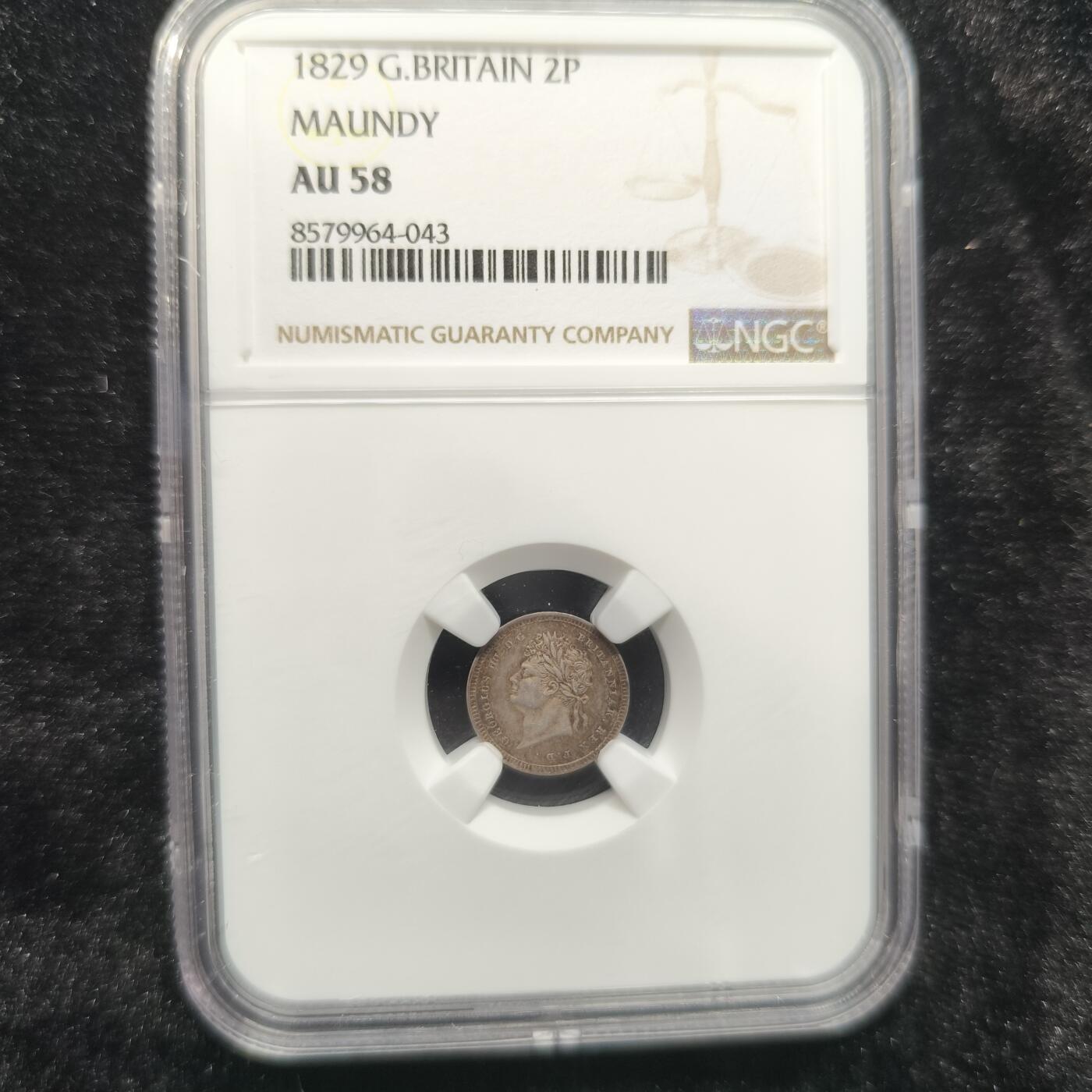 老蟹的宝藏🏴‍☠️ II-美国/奥地利/英国/其余国家评级币及散币 NGC AU58 英国1829年乔治四世4便士濯足币