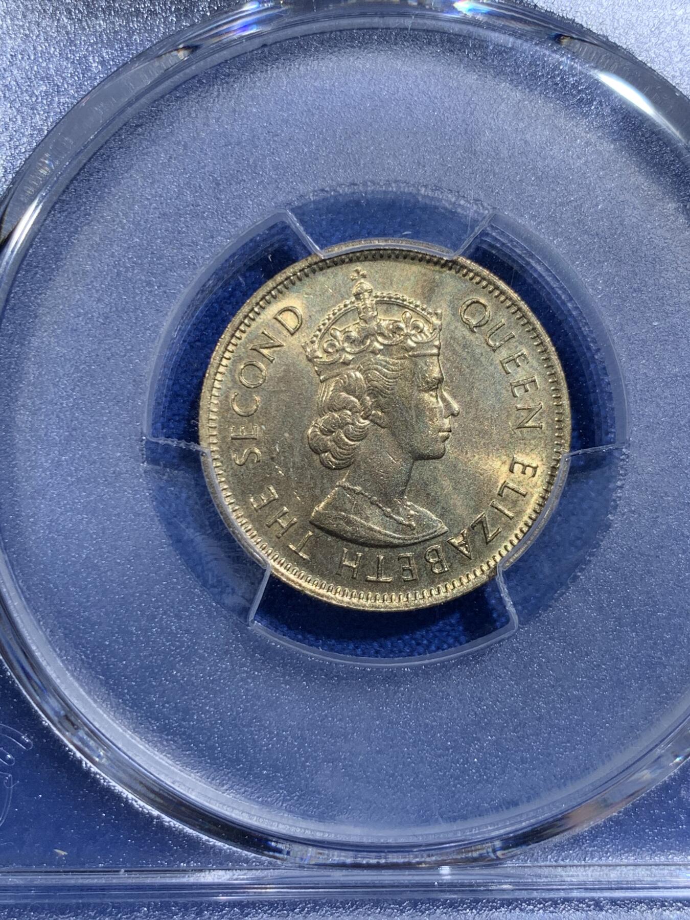 《竞宝斋》第421场 周日，周一，周二  3场连拍 （全场包邮） PCGS MS64 香港1980一毫 特年 出分不易 64分不错的分数 适合凑品种