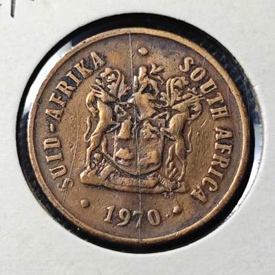 KK钱币收藏小铺 第345场 2月预留时间 周末发货 - 1970南非1分铜币 