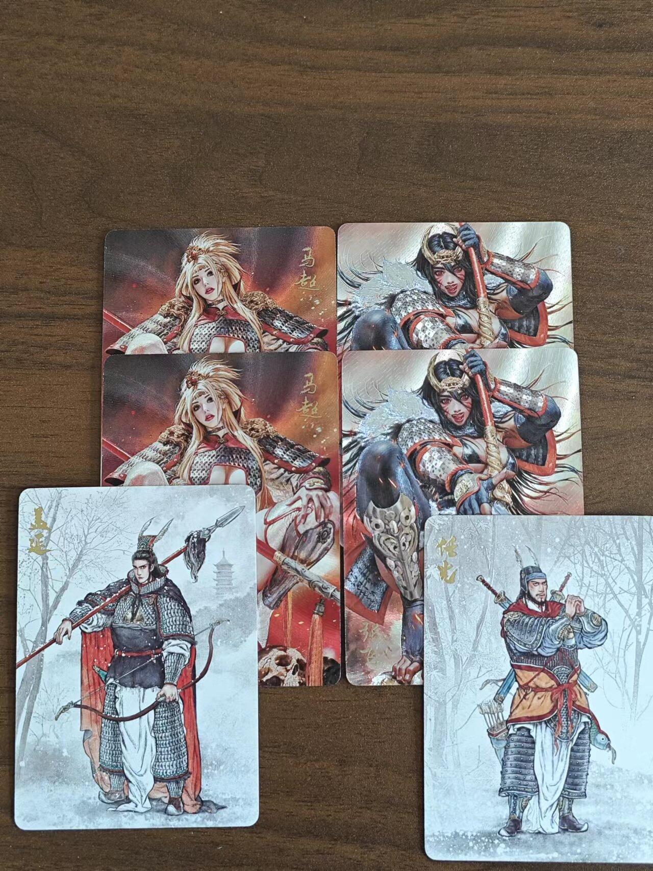 光影卡牌第23期，各家亲签，各家套卡，持续收拍品 黑暗王朝张飞马超粗闪及幻粗卡，一套4张卡