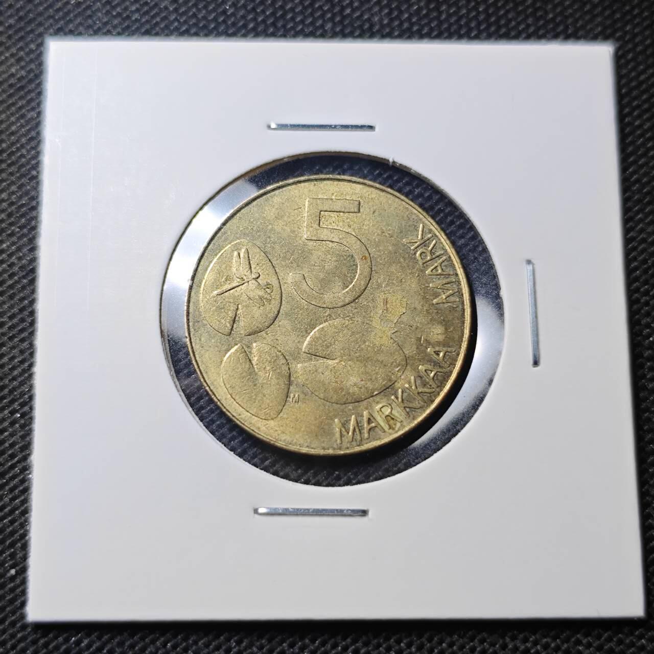 KK钱币收藏小铺 第344场 2月预留时间 周末发货 1993芬兰5马克  