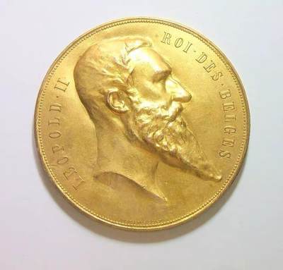 【艺术】比利时艺术大章1894年 利奥波德二世高浮雕精制超大镀金章 60MM - 【艺术】比利时艺术大章1894年 利奥波德二世高浮雕精制超大镀金章 60MM