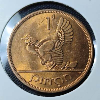 KK钱币收藏小铺 第346场 2月预留时间 周末发货 - 1968爰尔兰1便士 好品铜币 母鸡