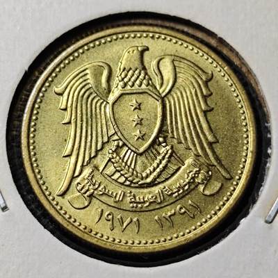 KK钱币收藏小铺 第346场 2月预留时间 周末发货 - 1971叙利亚5皮 纪念币 好品