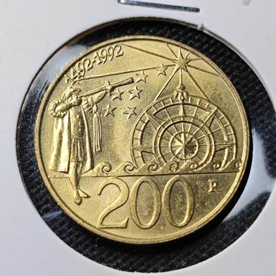 KK钱币收藏小铺 第346场 2月预留时间 周末发货 - 1992圣马力诺200里拉 好品