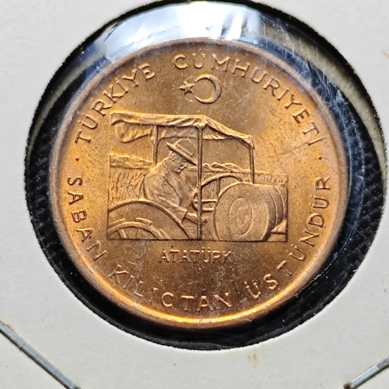 KK钱币收藏小铺 第346场 2月预留时间 周末发货 1972土耳其10库鲁铜币 纪念币 好品