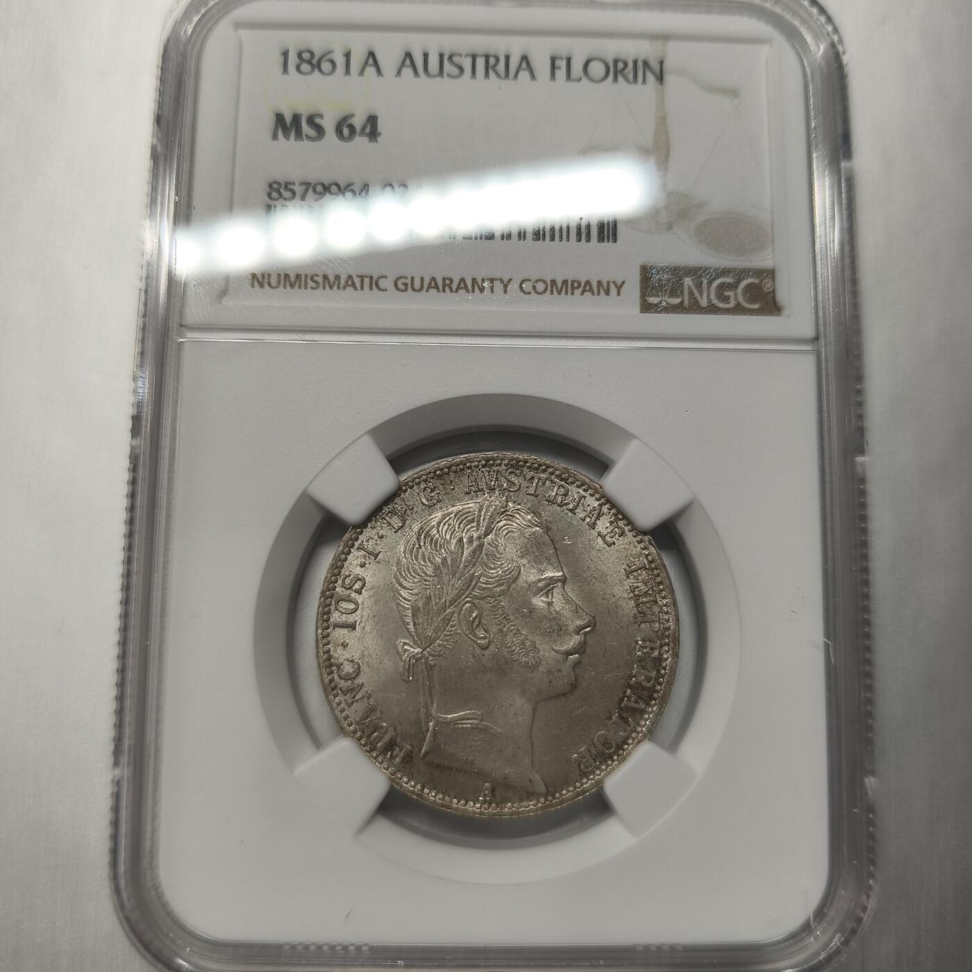 老蟹的宝藏🏴‍☠️ II-美国/奥地利/英国/其余国家评级币及散币 NGC MS64奥地利1861A弗洛琳