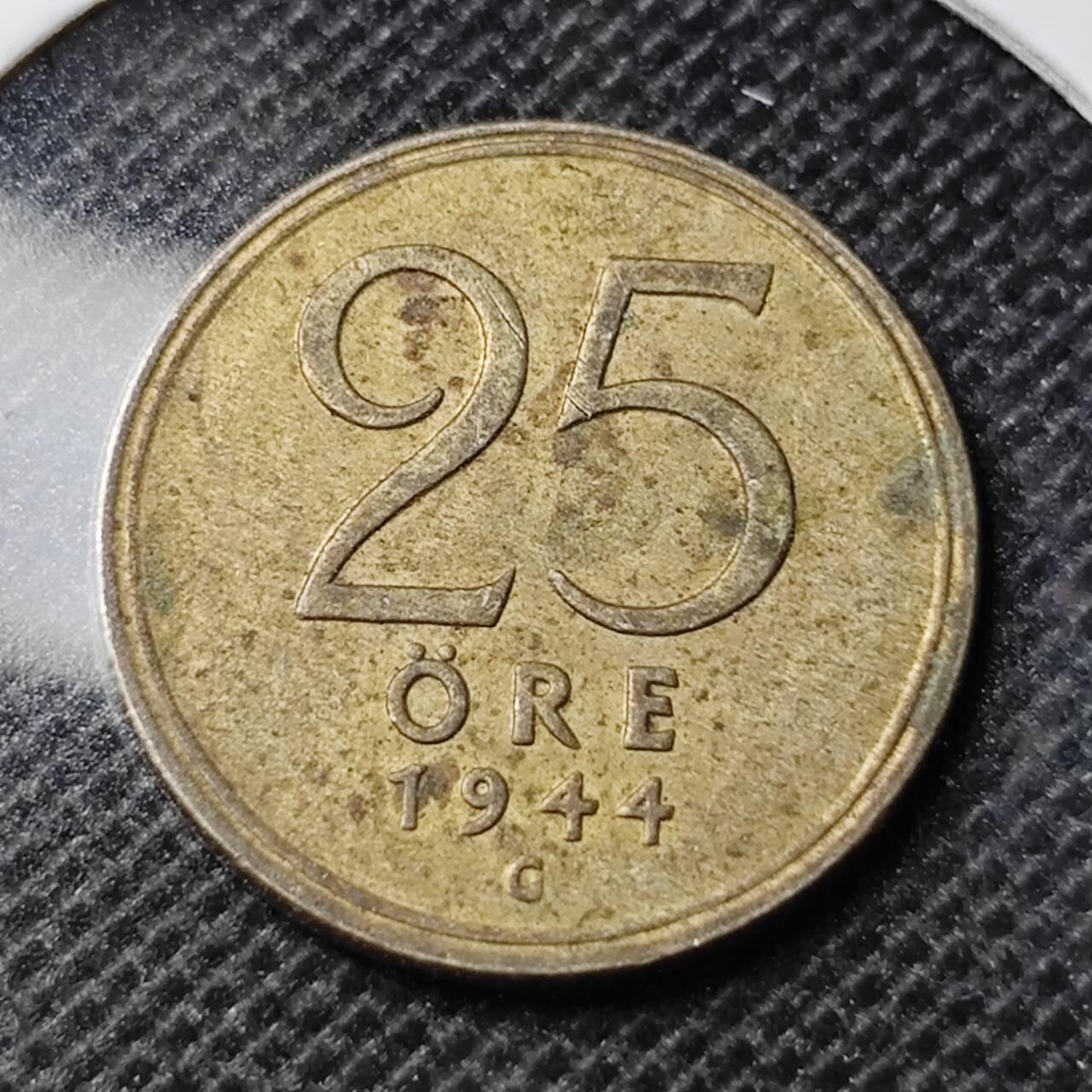 KK钱币收藏小铺 第346场 2月预留时间 周末发货  1944瑞典25欧尔银币