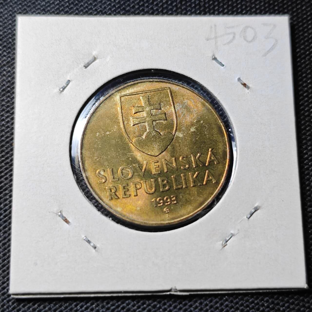 KK钱币收藏小铺 第345场 2月预留时间 周末发货  1993斯洛伐克10克朗 好品