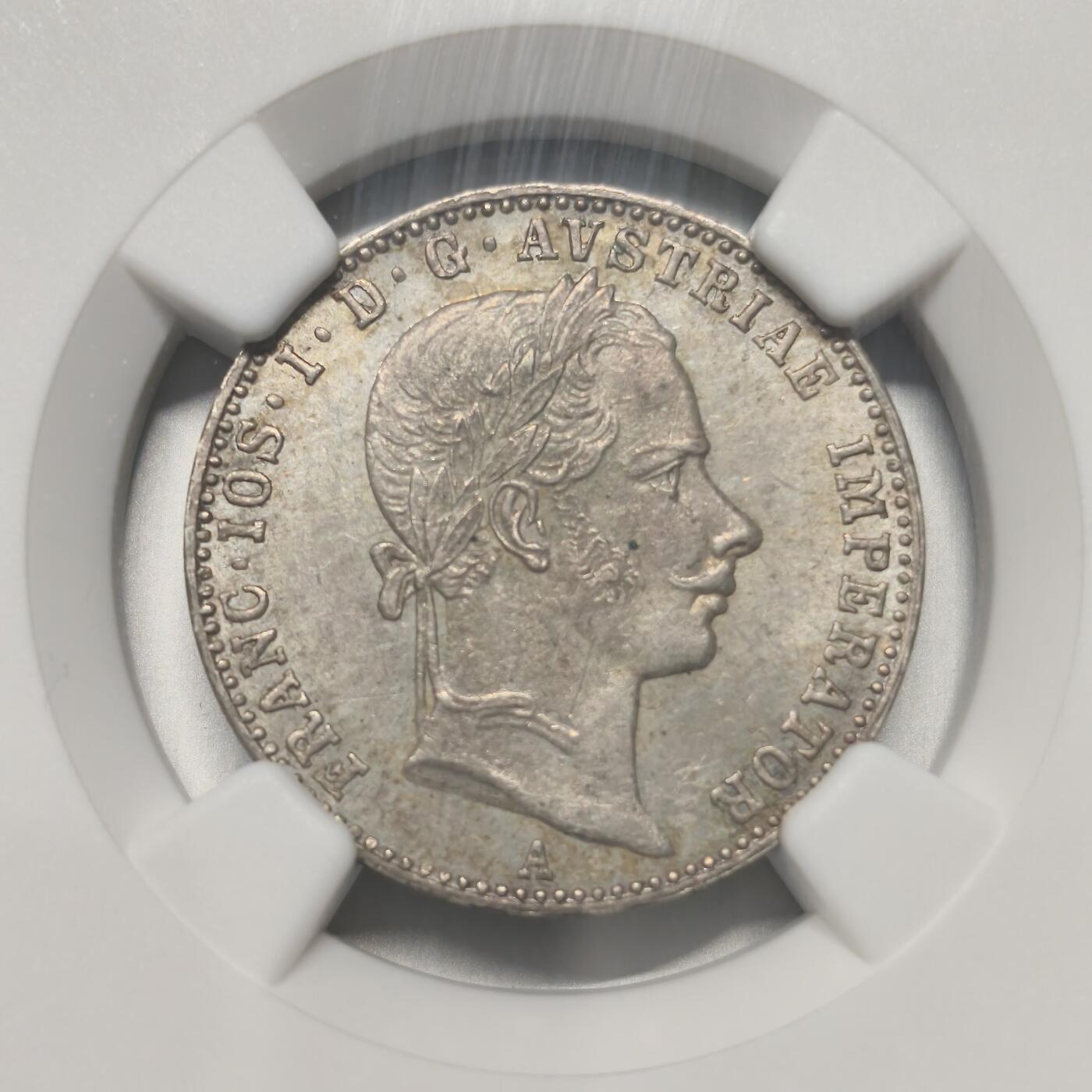 老蟹的宝藏🏴‍☠️ II-美国/奥地利/英国/其余国家评级币及散币 NGC MS63奥地利1858A 1/4弗洛琳