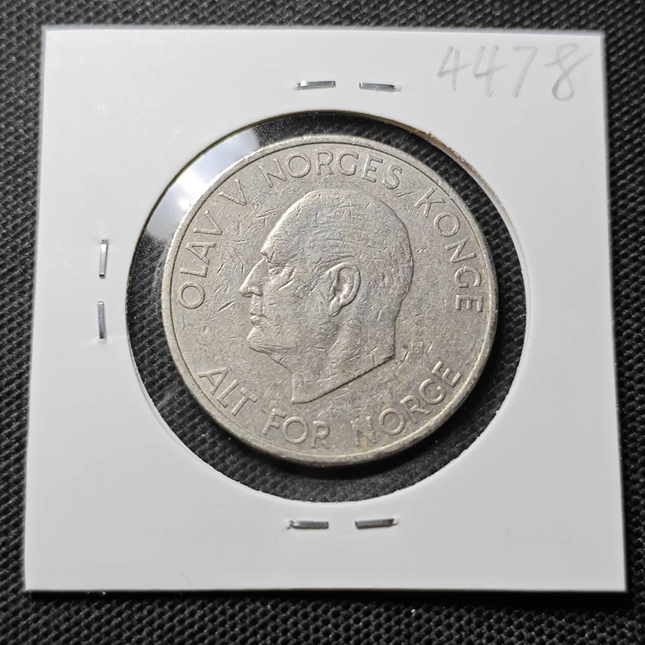 KK钱币收藏小铺 第344场 2月预留时间 周末发货 1973挪威5克朗 