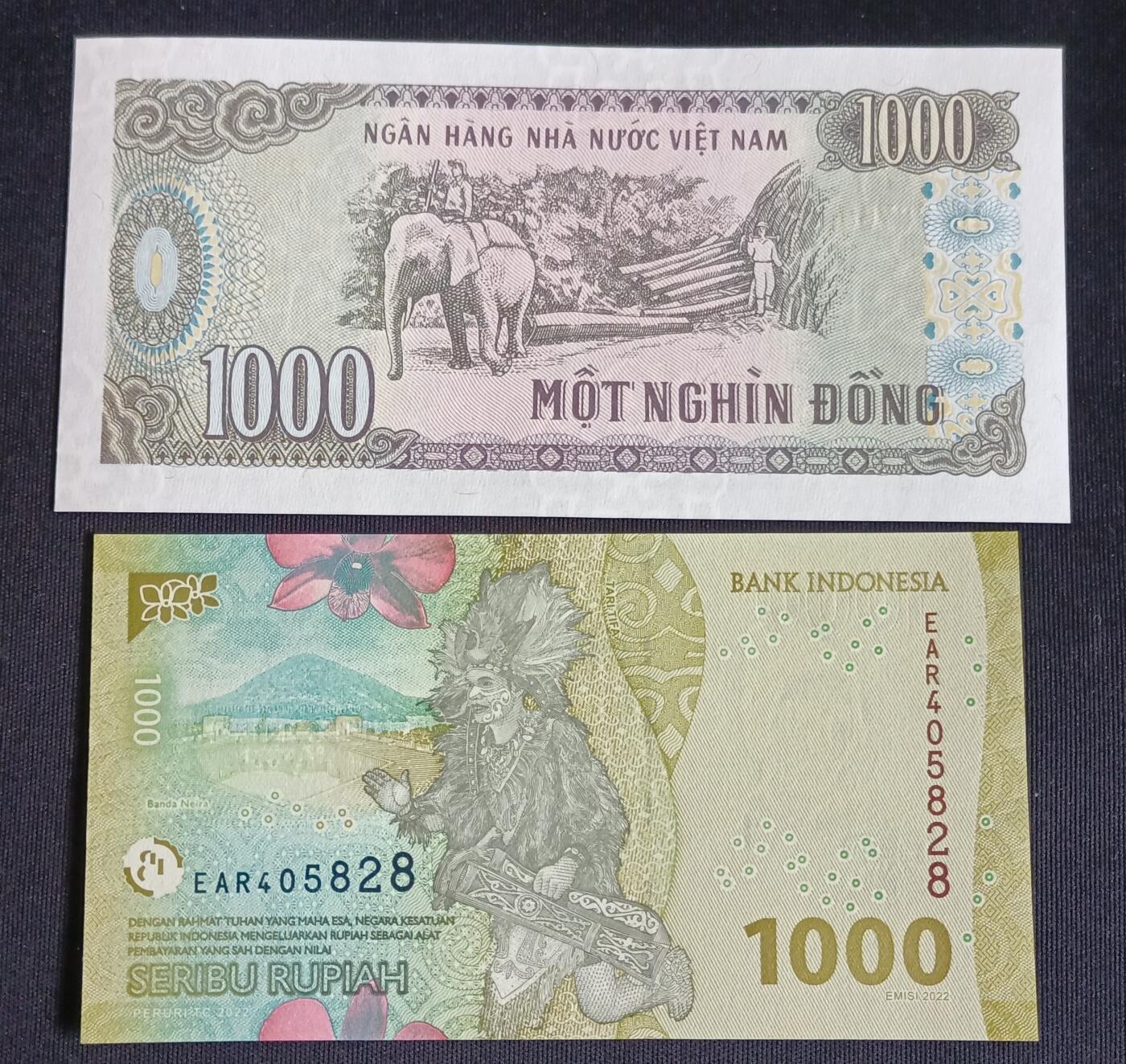 【游宝拍卖】乙巳蛇年71期 节前综合场 周五集拍 越南/印尼-1000元 全新UNC/UNC-
