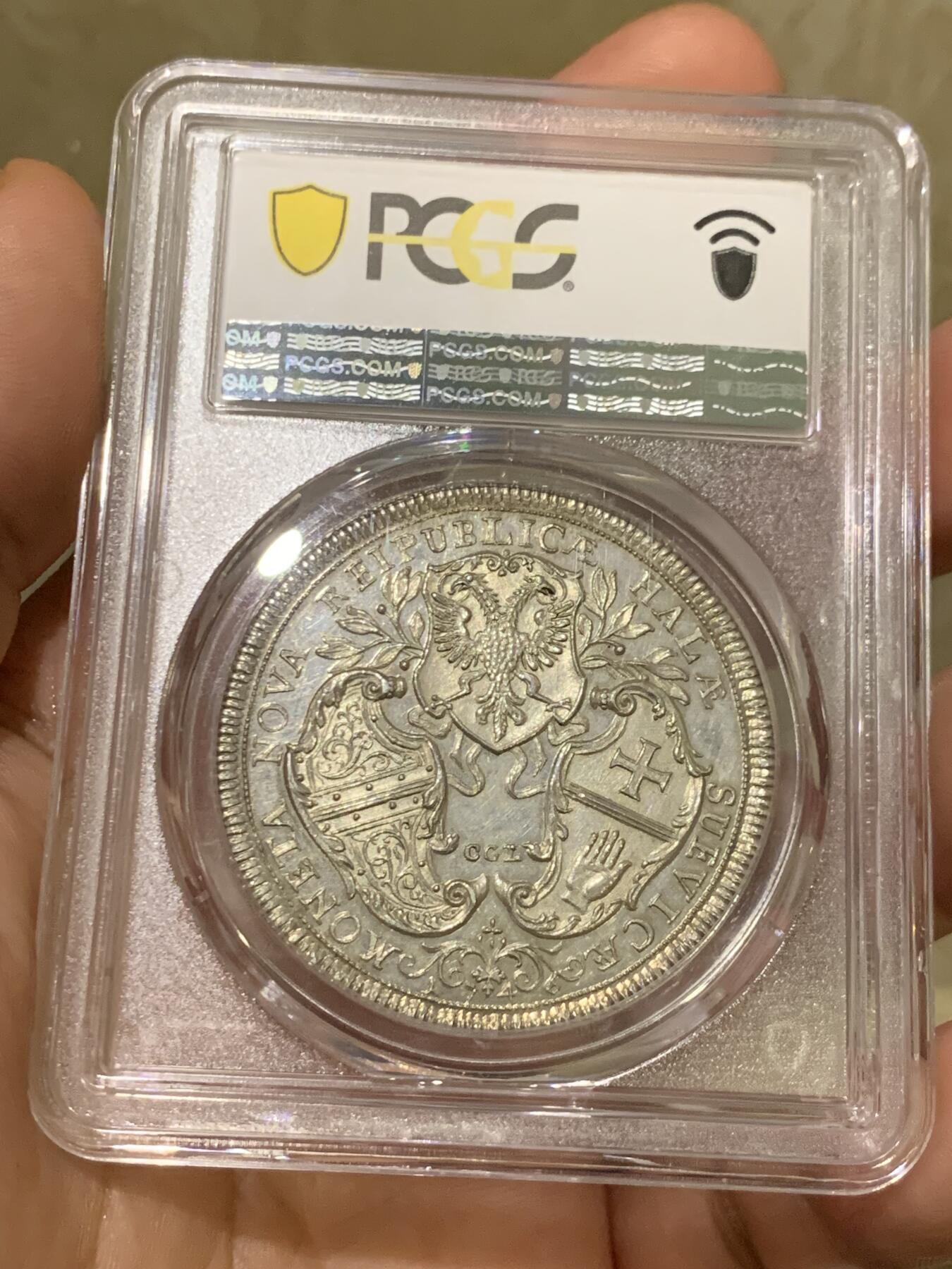 《竞宝斋》第421场 周日，周一，周二  3场连拍 （全场包邮） 稀少 PCGS MS61PL  德国 1746年 施韦比施哈尔市 弗朗茨一世泰勒银币 发行量只有800的名誉品种 两年前普通MS61成交14000，MS63PL成交价达到42000