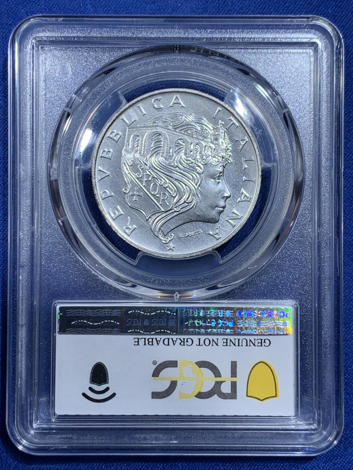 《竞宝斋》第421场 周日，周一，周二  3场连拍 （全场包邮） PCGS UNCD 意大利1991年罗马米尔维奥桥500里拉银币 原册拆出来的，给了UNC......