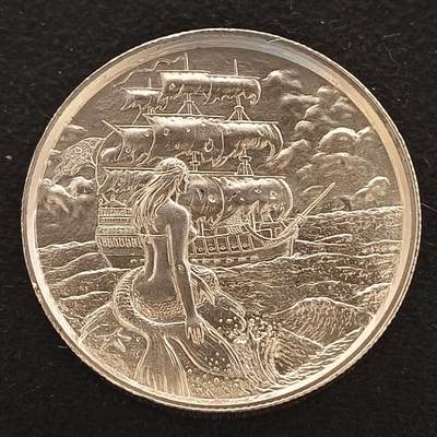 【全场包邮】纯粹捡漏拍463场-大量精品持续更新 - 【银章】美国精铸海妖2盎司（62.2克）加厚999纯银章