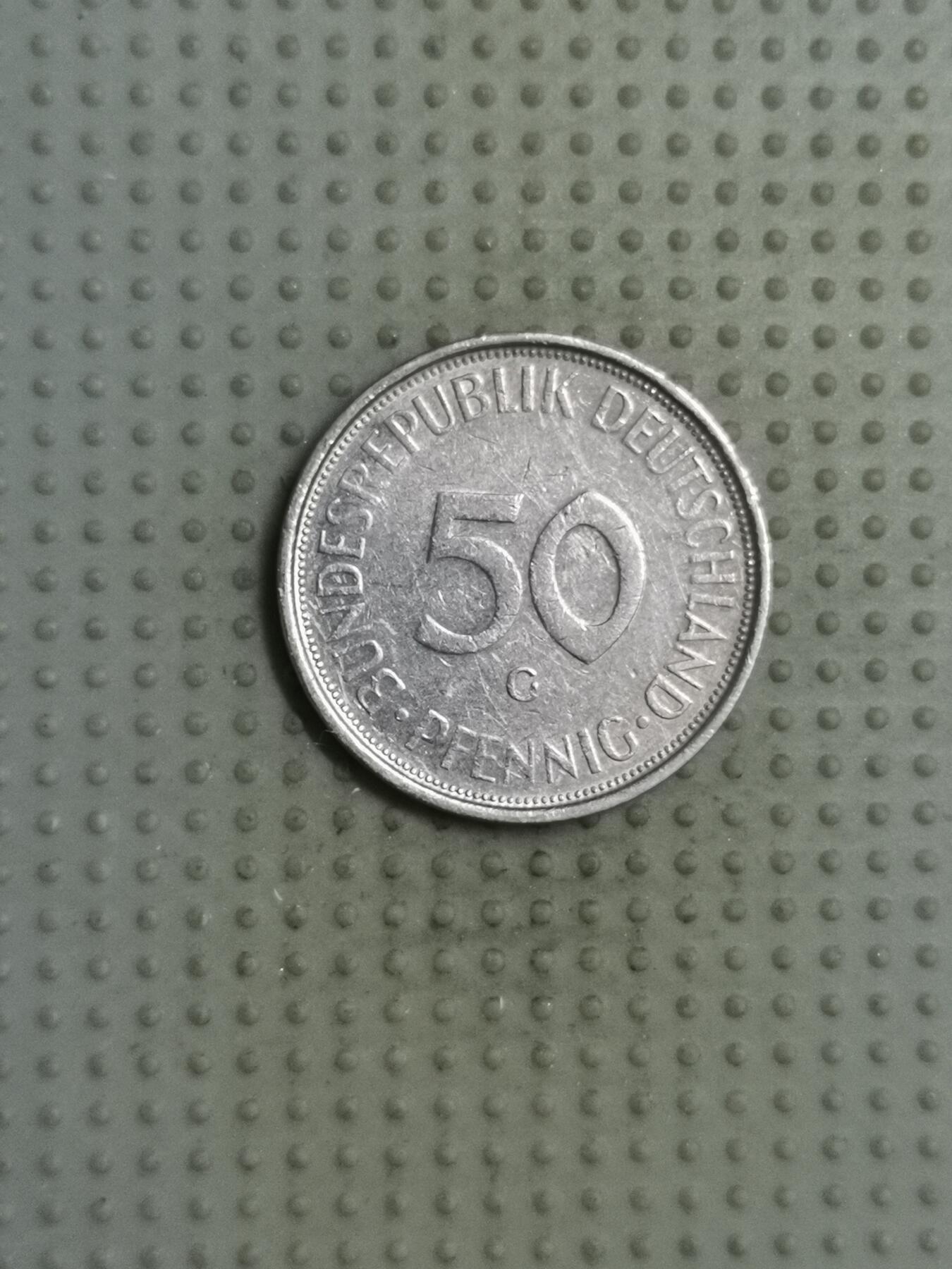 2025年第87场各国散币拍卖（总第87场） 德国1974年50芬尼卡尔斯鲁厄造币厂