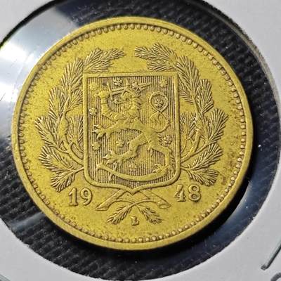 KK钱币收藏小铺 第347场 2月预留时间 周末发货 -  1948芬兰5马克铜币