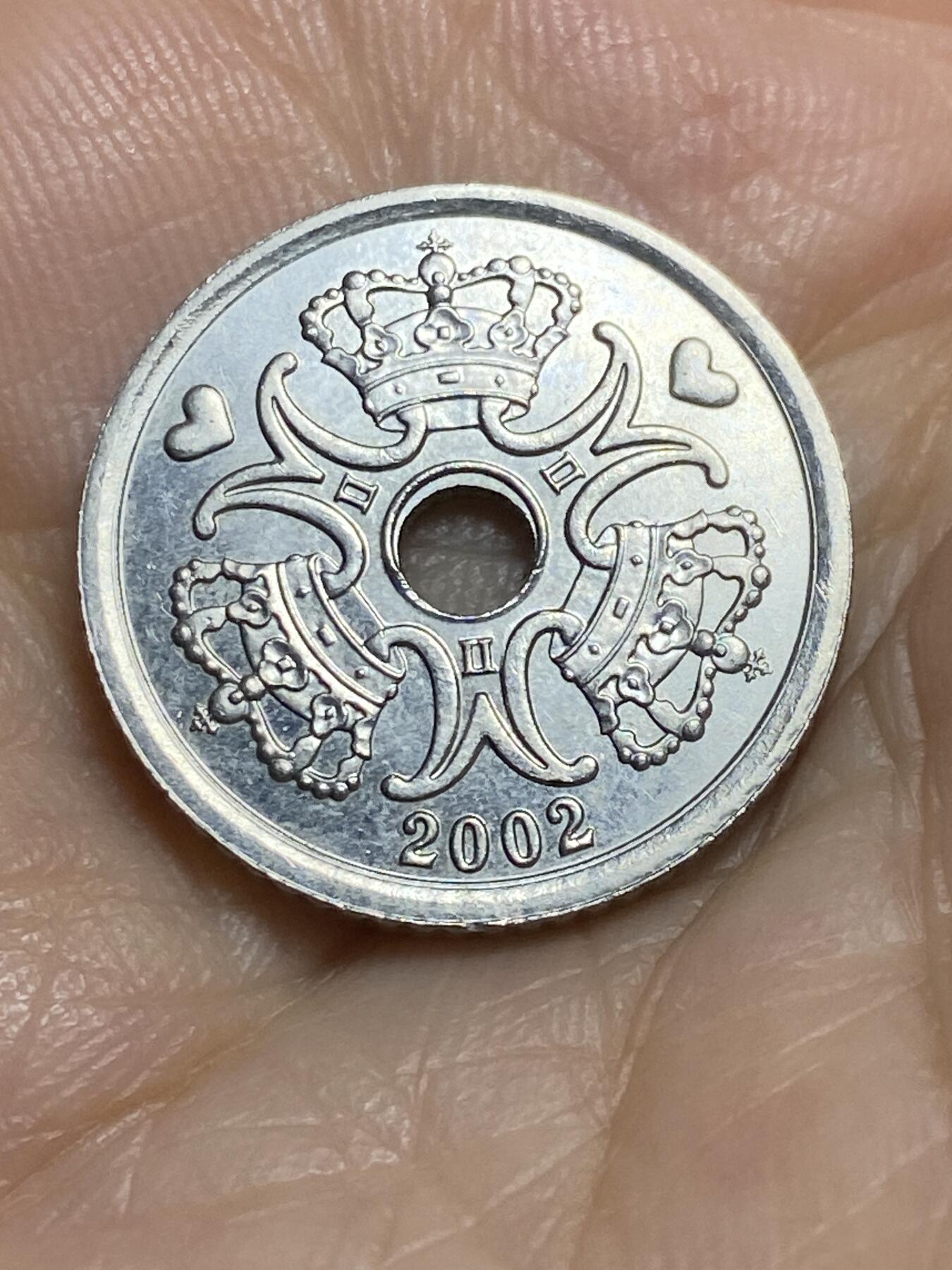 2025年第九十五场(总第一百二十一场）外国好品散币(免佣金) 丹麦🇩🇰2002年1克朗(玛格丽特二世时期，无标版)