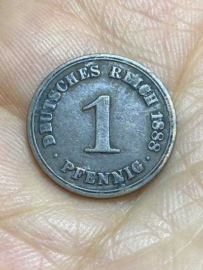 2025年第九十五场(总第一百二十一场）外国好品散币(免佣金) - 好品–德意志帝国1888年1芬尼(威廉一世时期，A标，柏林造)