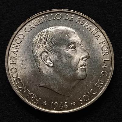 【全场包邮】纯粹捡漏拍463场-大量精品持续更新 - 西班牙1966年佛朗哥100比塞塔银币