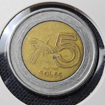 KK钱币收藏小铺 第348场 2月预留时间 周末发货 - 1995秘鲁5索尔双色币