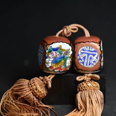 【良泉】第40期【直播场】10月16日晚19.30点开拍！225组（本场结束后外出旅游。之前预存钱币的朋友请告知，将连同本场拍品一起邮寄）  - 【日本】九谷，瓷风镇一对