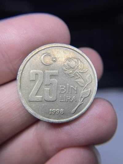 2025年集古藏今外币拍卖第九期-第1场—（总第271拍），可以寄存60天，满160元包邮。 - 1998年土耳其25里拉
