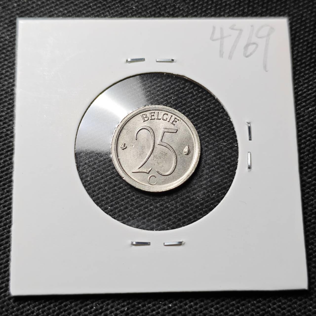 KK钱币收藏小铺 第347场 2月预留时间 周末发货 1971比利时25分 好品