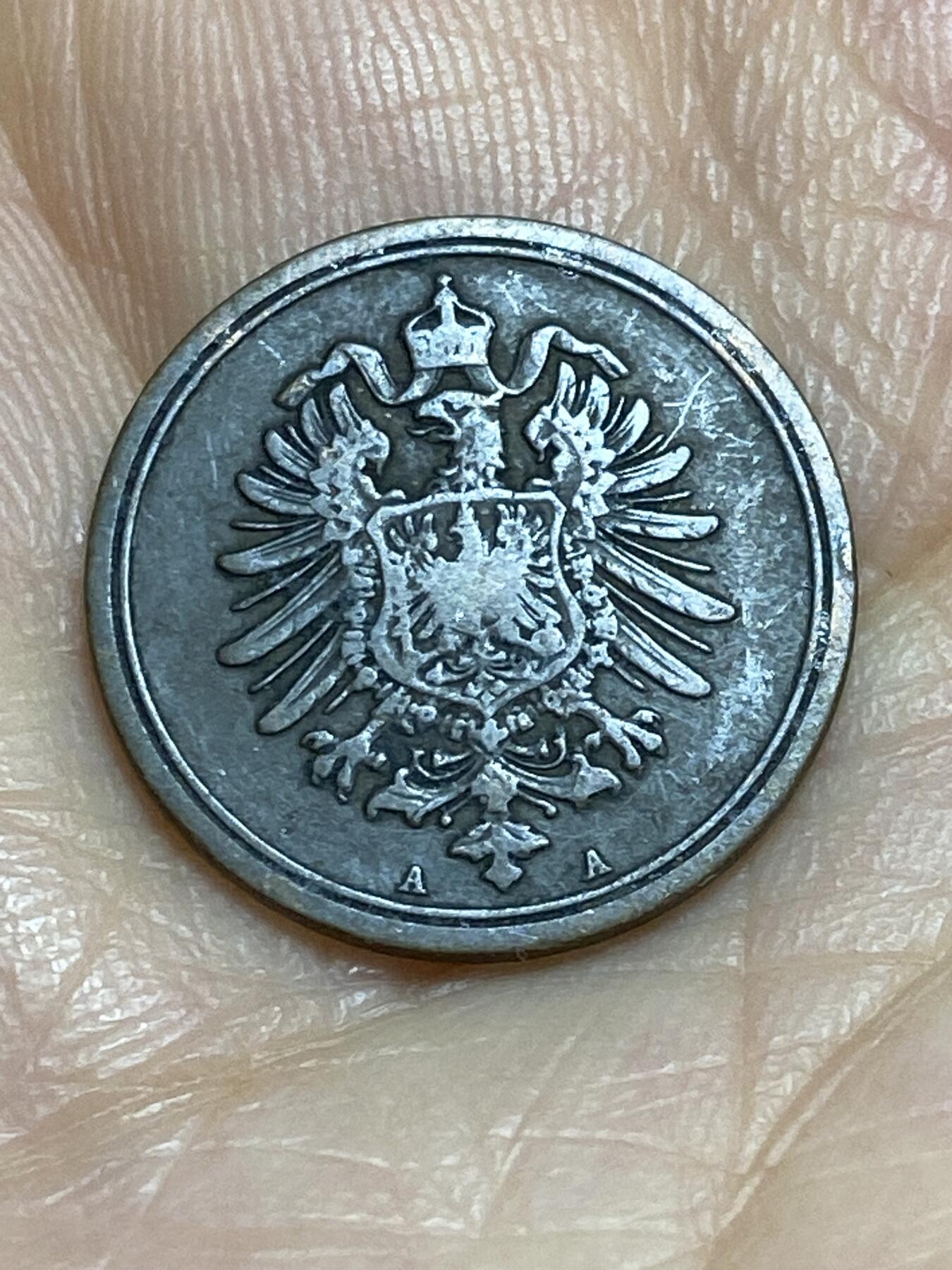 2025年第九十五场(总第一百二十一场）外国好品散币(免佣金) 好品–德意志帝国1888年1芬尼(威廉一世时期，A标，柏林造)