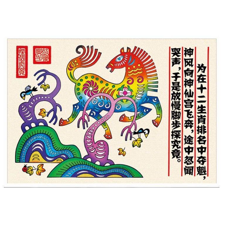 2014年中国邮政贺卡获奖纪念邮资明信片福马神风1套4枚全