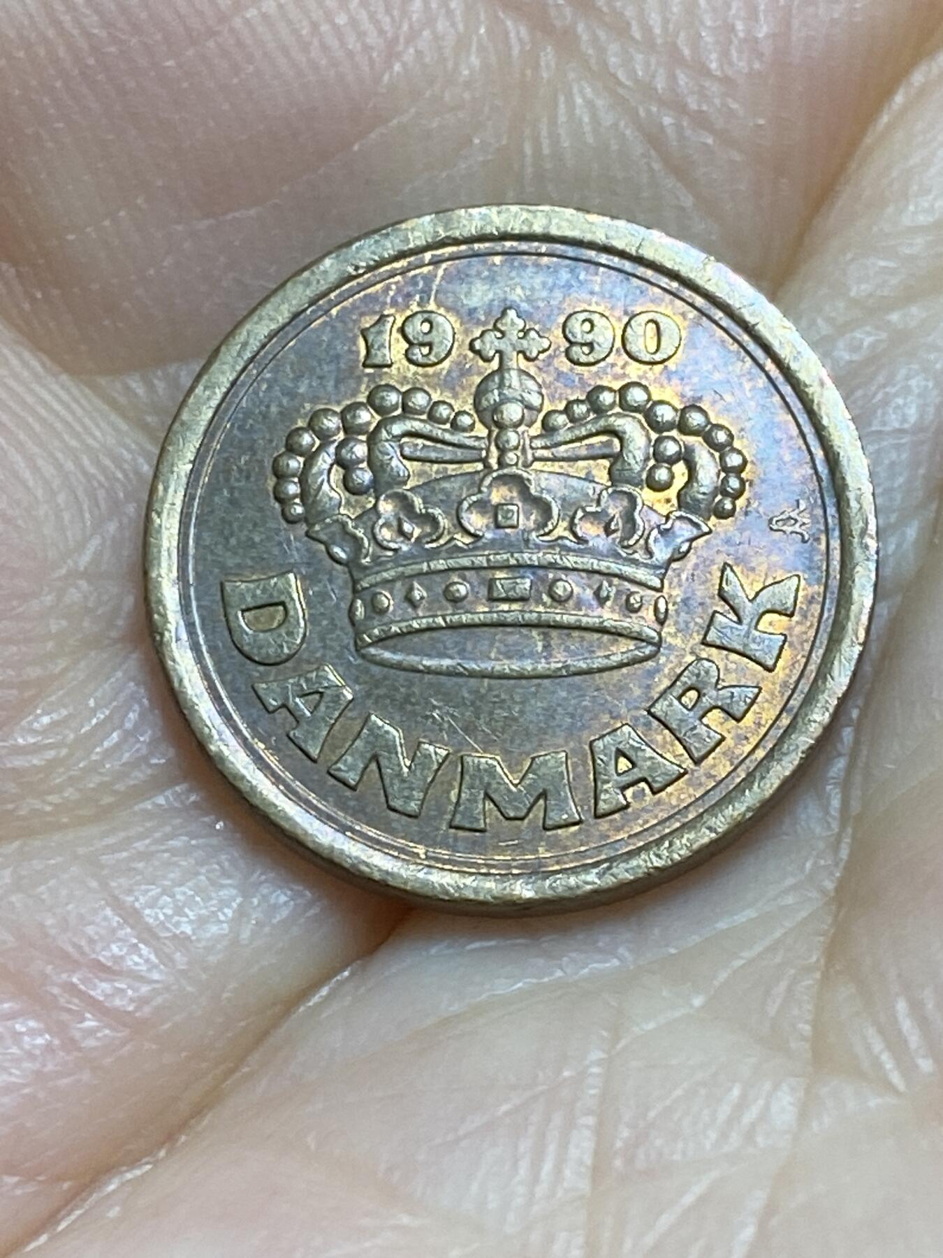 2025年第九十五场(总第一百二十一场）外国好品散币(免佣金) 丹麦🇩🇰1990年25欧尔(玛格丽特二世时期，LG; JP; A版，首发年)