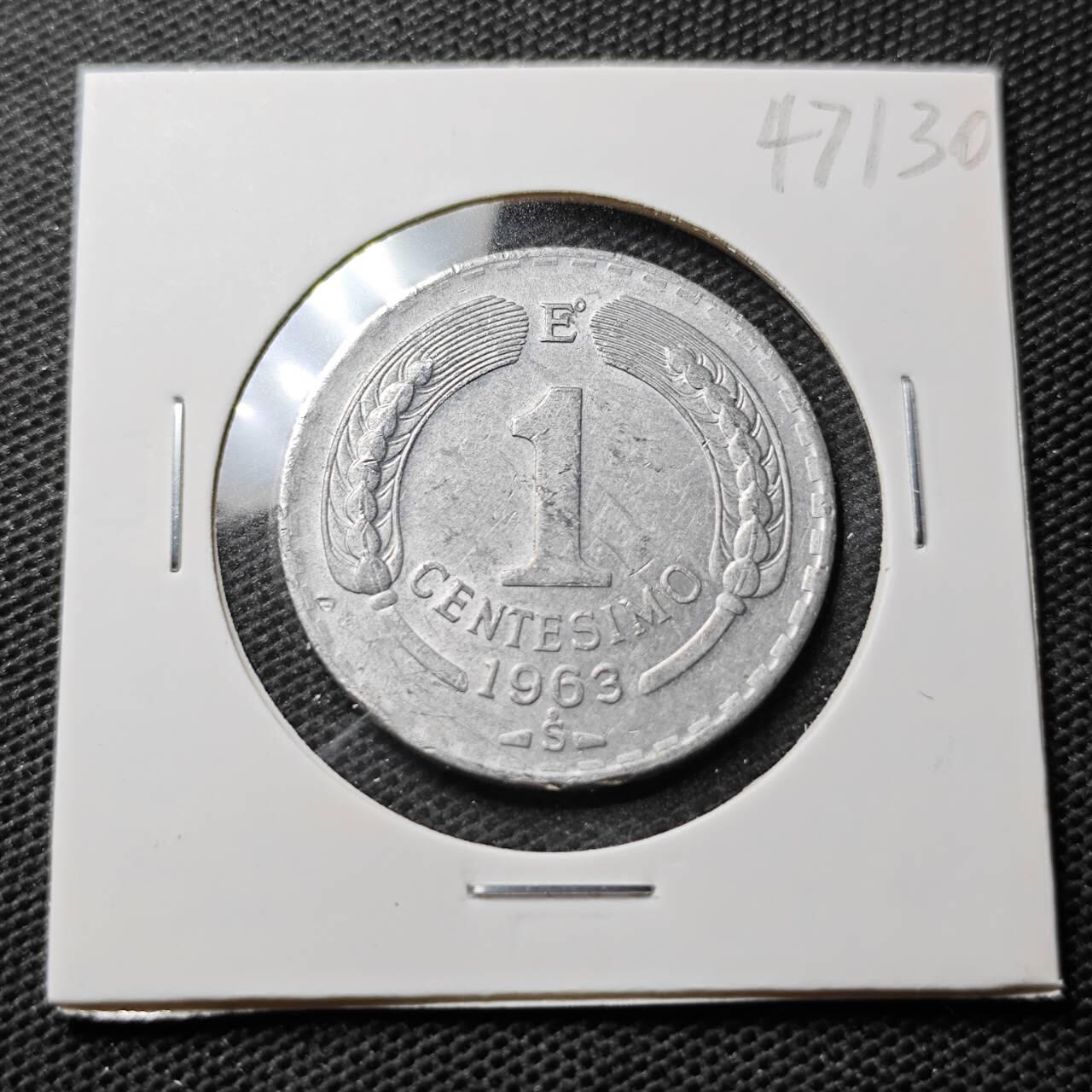 KK钱币收藏小铺 第347场 2月预留时间 周末发货 1963智利1分 飞鹰