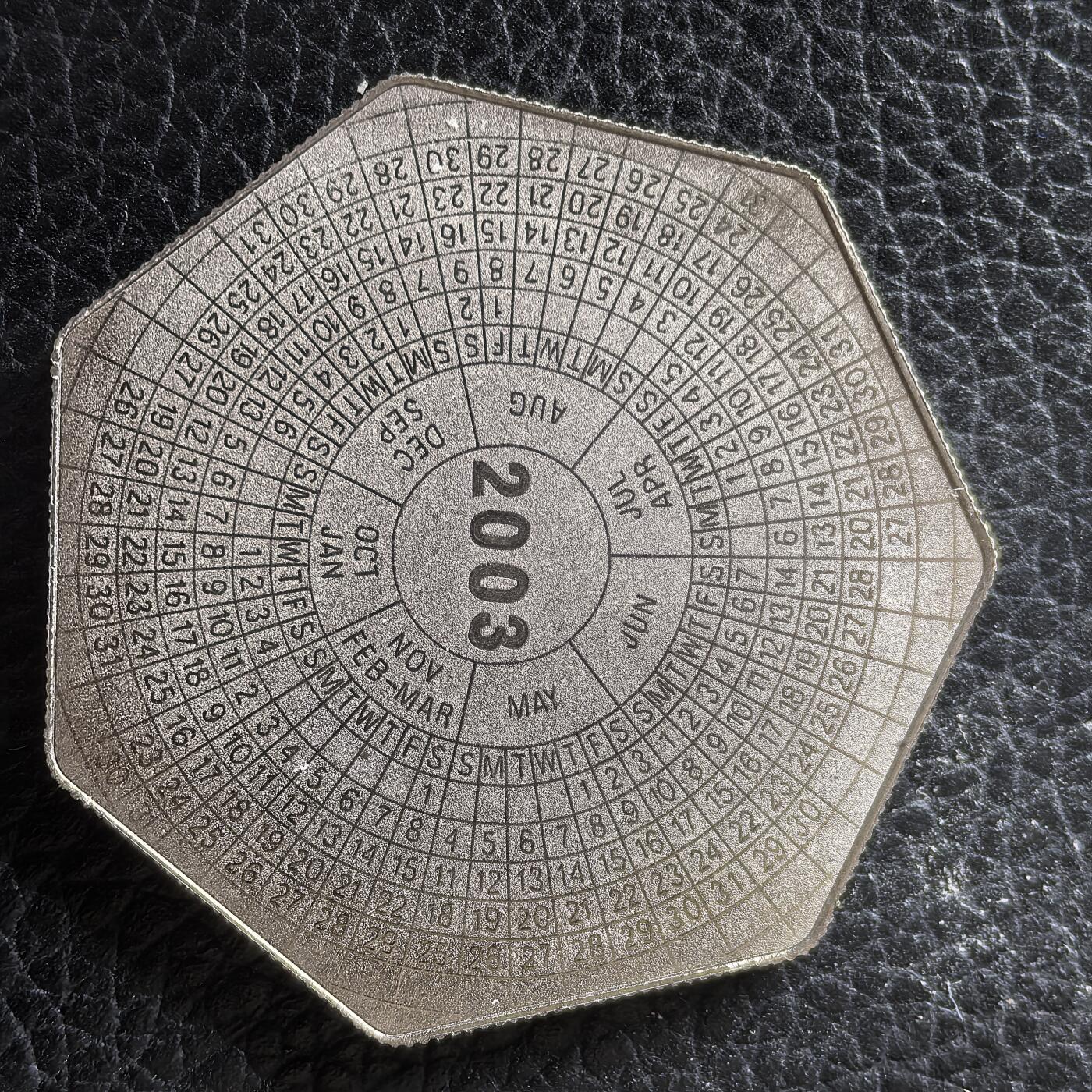 道一币馆币章第一百四十七场 赞比亚2003年七边形日历1000夸查纪念币
