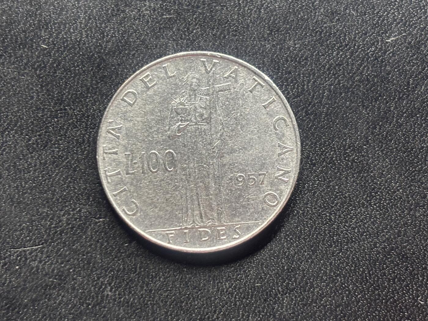 邮泉阁限时拍卖第二十六场 各国硬币专场（硬币在国外） 梵蒂冈1957年100里拉