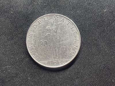 邮泉阁限时拍卖第二十六场 各国硬币专场（硬币在国外） - 梵蒂冈1957年100里拉