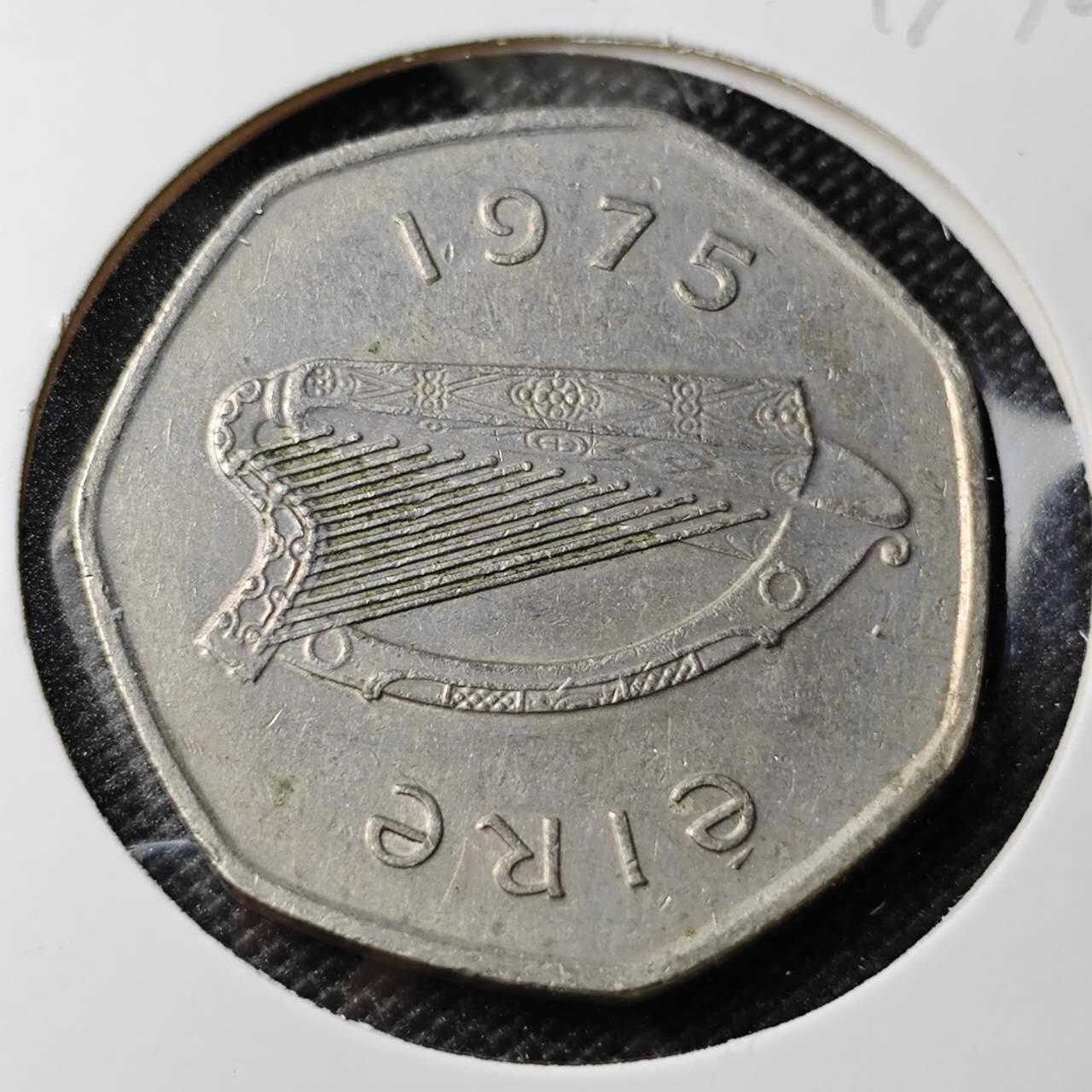 KK钱币收藏小铺 第347场 2月预留时间 周末发货 1975爱尔兰50便士 