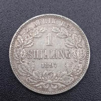 【淘币小摊】限时拍第七百五十二拍  小银币场 满百包邮可预留两周  周一统一发货  - 南非德兰士瓦1897年一先令银币