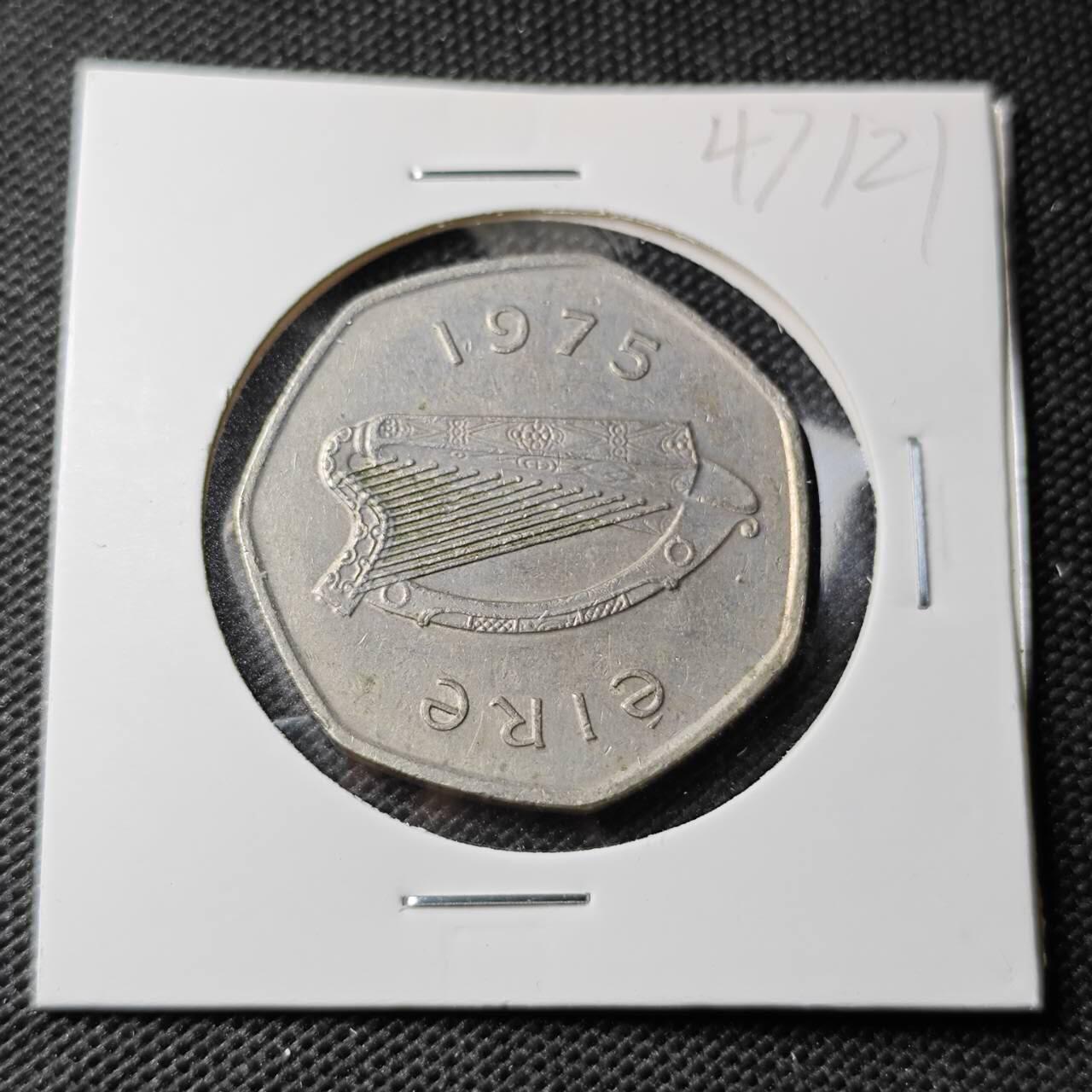 KK钱币收藏小铺 第347场 2月预留时间 周末发货 1975爱尔兰50便士 