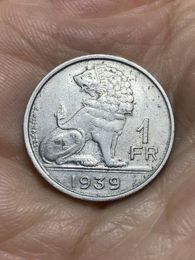 2025年第九十五场(总第一百二十一场）外国好品散币(免佣金) - 比利时🇧🇪1939年1法郎(利奥波德三世时期，法语–荷语版)