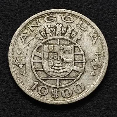 【全场包邮】纯粹捡漏拍462场 - 葡属安哥拉1952年10埃斯库多银币