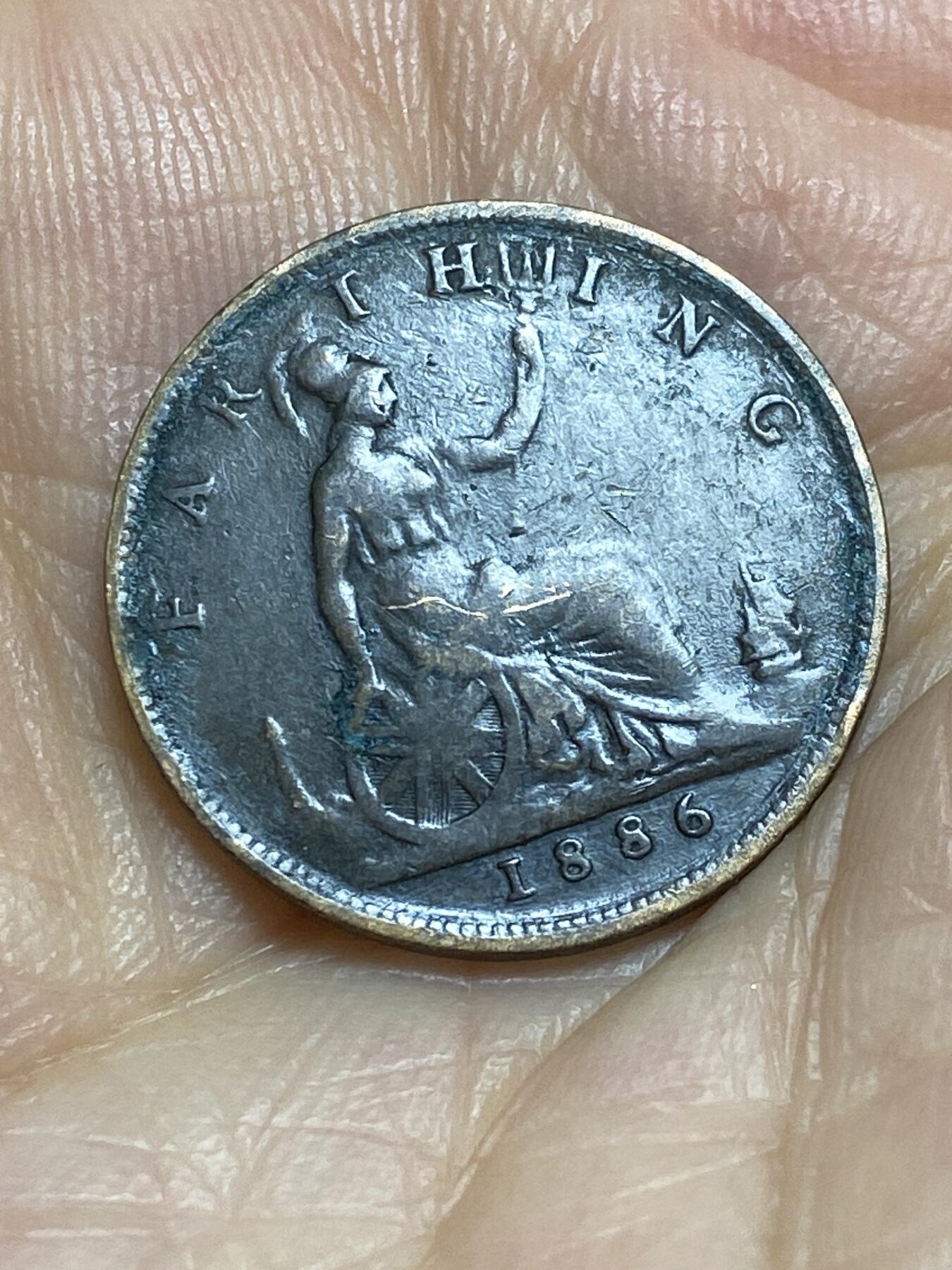 2025年第九十五场(总第一百二十一场）外国好品散币(免佣金) 好品–英国🇬🇧1886年1法新(维多利亚女王中年桂冠第二版)