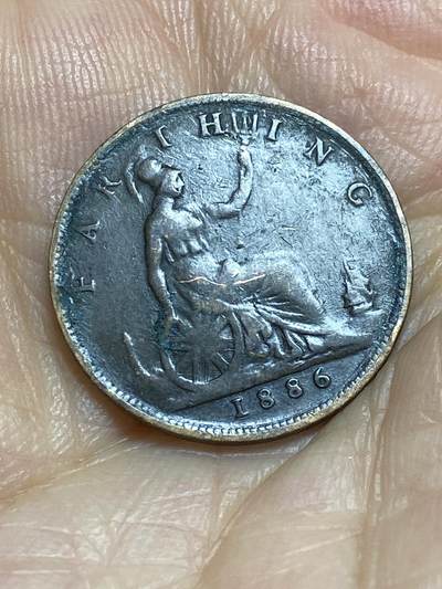 2025年第九十五场(总第一百二十一场）外国好品散币(免佣金) - 好品–英国🇬🇧1886年1法新(维多利亚女王中年桂冠第二版)