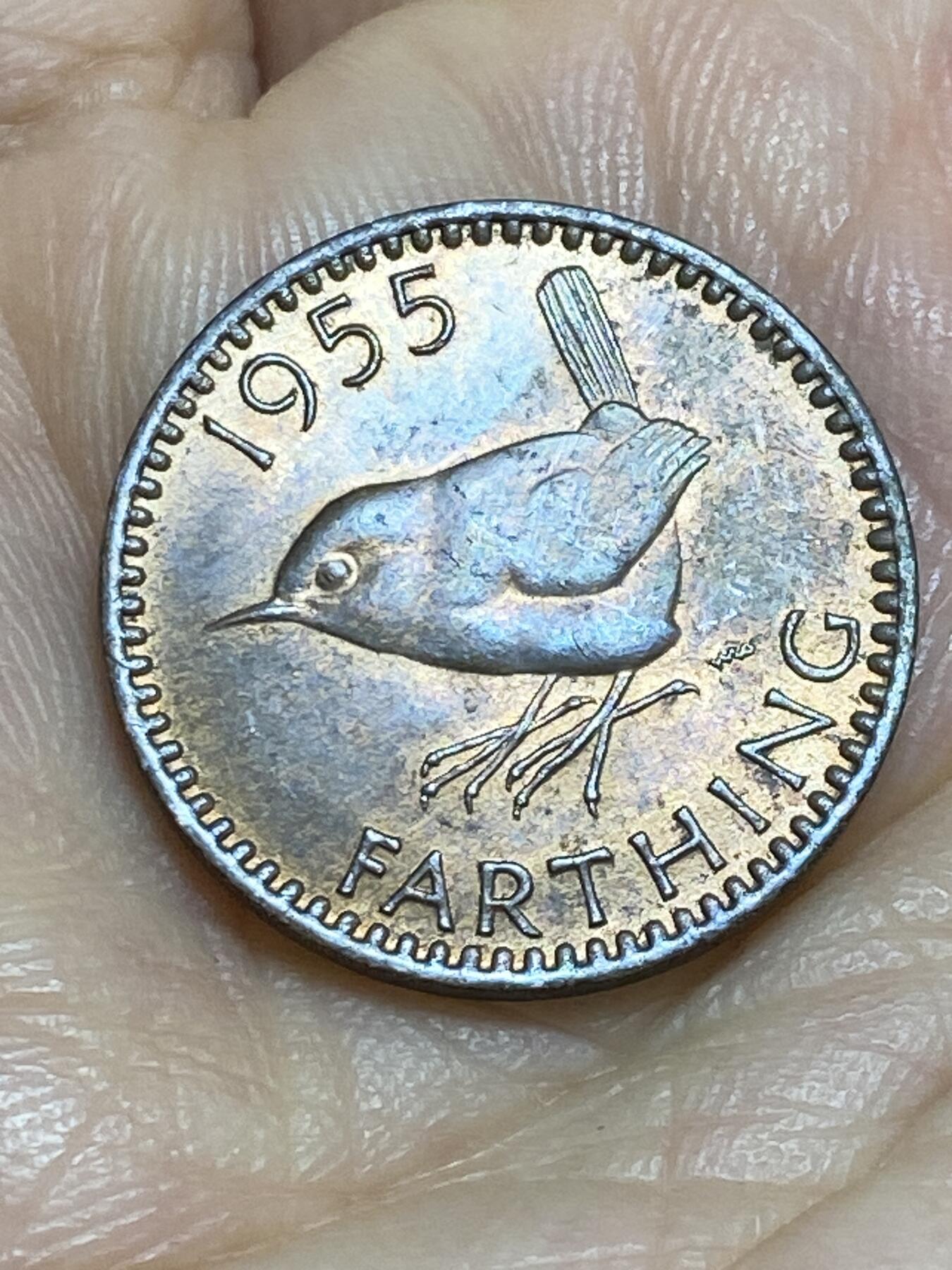 2025年第九十五场(总第一百二十一场）外国好品散币(免佣金) 英国🇬🇧1955年1法新(伊丽莎白二世青年桂冠，第二版仅发行3年)