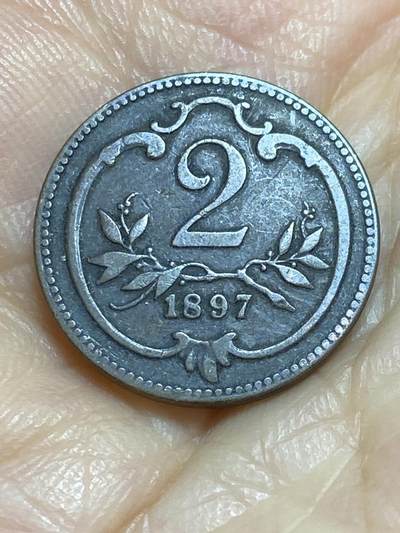 2025年第九十五场(总第一百二十一场）外国好品散币(免佣金) - 流通好品–奥地利1897年2赫勒(奥匈帝国弗朗茨·约瑟夫一世时期)