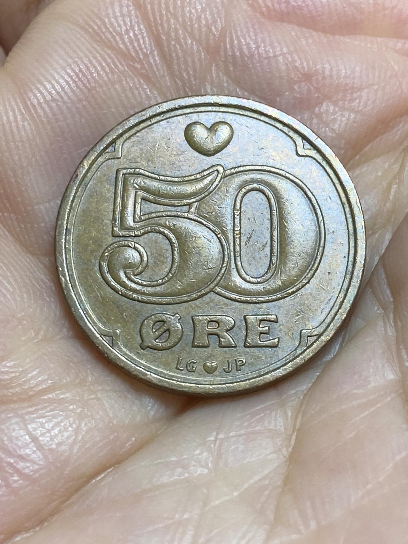2025年第九十五场(总第一百二十一场）外国好品散币(免佣金) 丹麦🇩🇰1994年50欧尔(玛格丽特二世时期，LG; JP; A版)