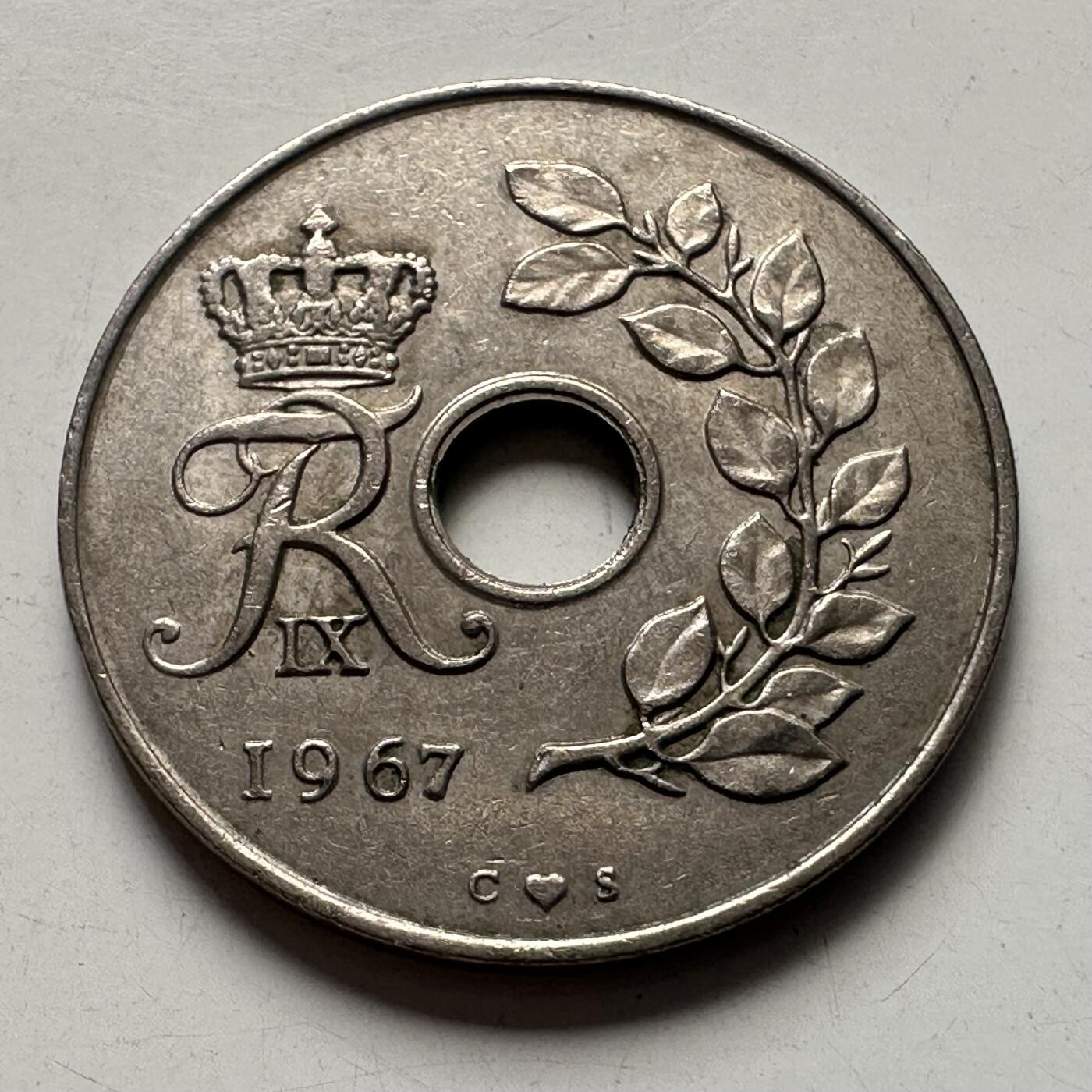 🌹外币初藏🌹🐯2025年第105场 周二无佣金特价场 丹麦1967年25欧尔