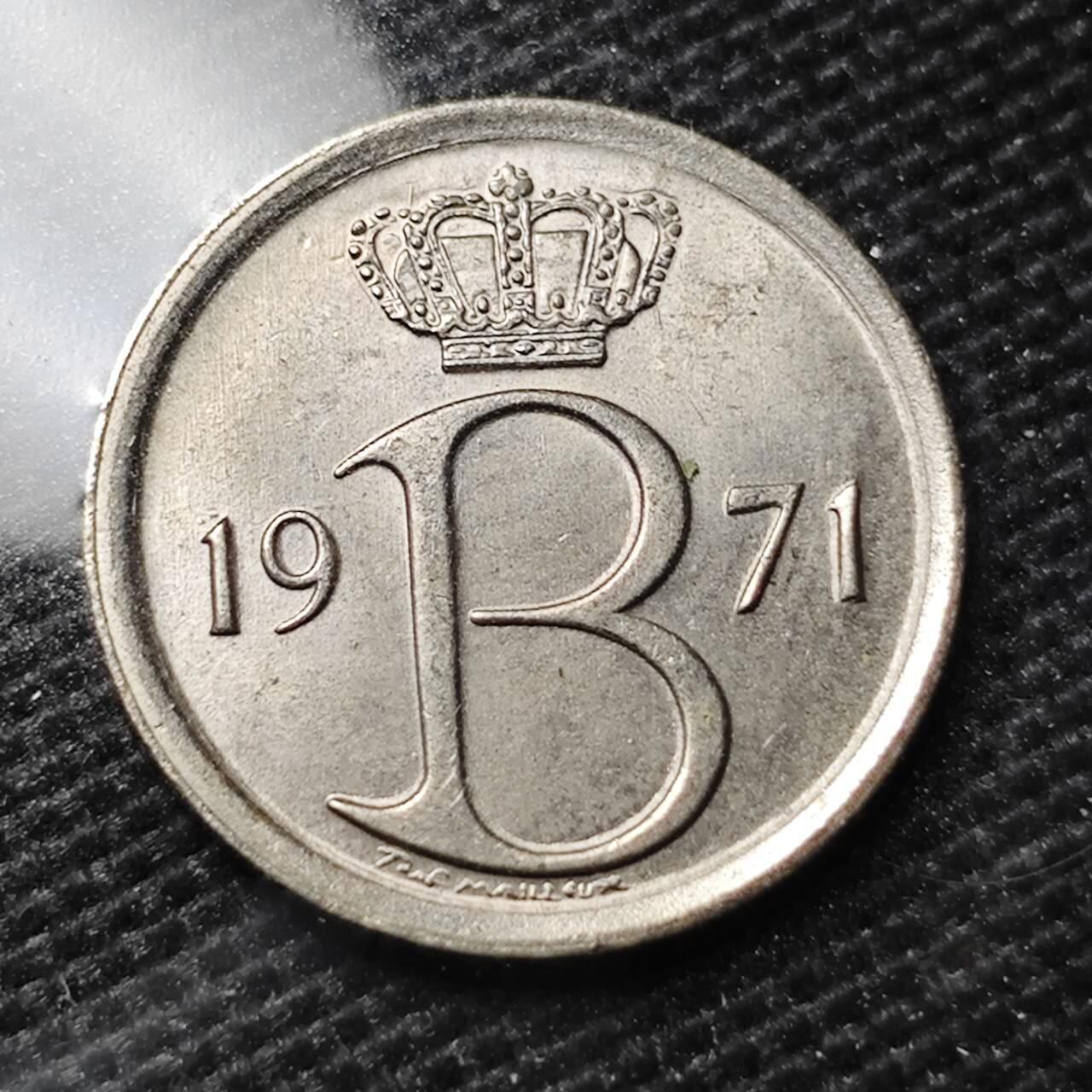 KK钱币收藏小铺 第347场 2月预留时间 周末发货 1971比利时25分 好品